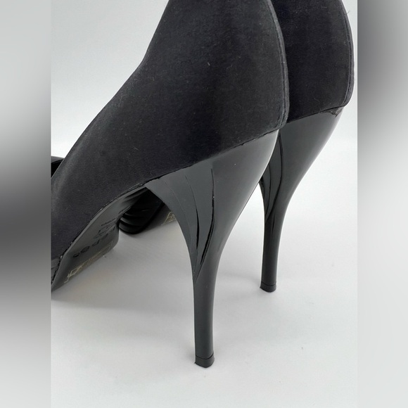 Bebe Riley Black Satin Heels Size 7 - Picture 5 of 13